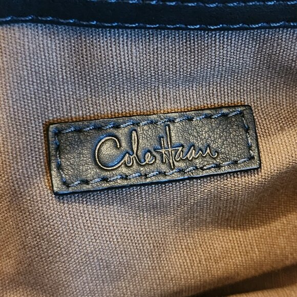 Cole Haan Soft Black Leather with Brown Trim Leather Crossbody Bag - Picture 10 of 11